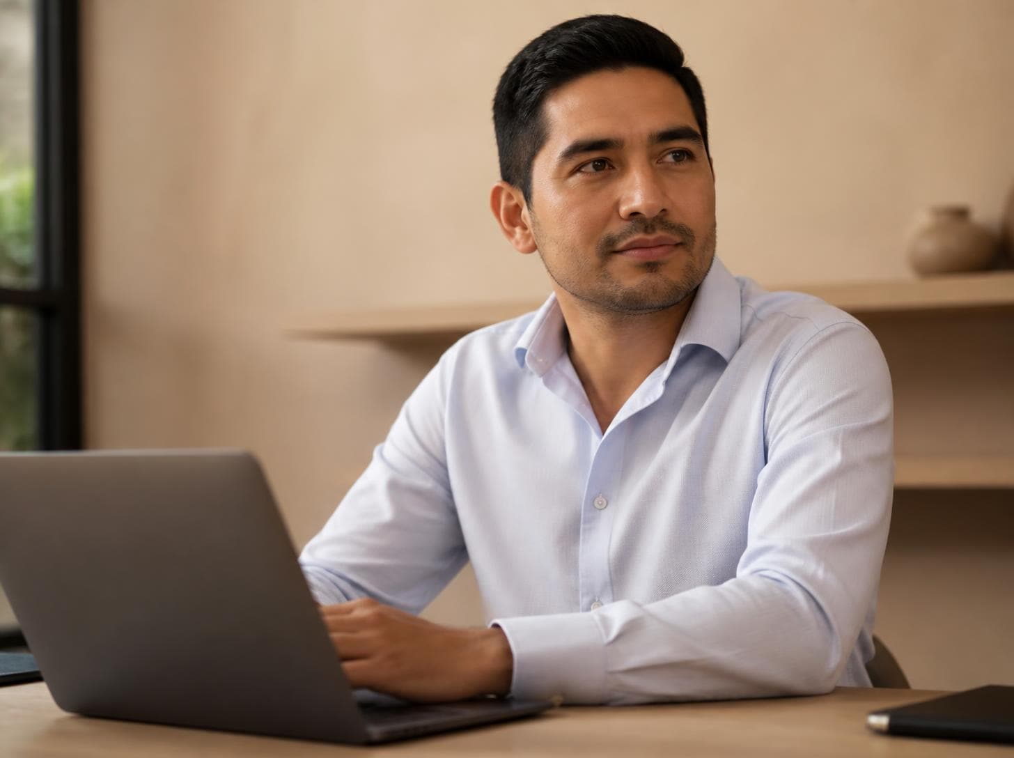 Remote professional working at a laptop